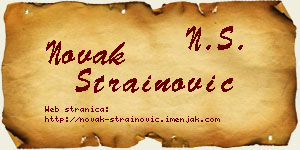 Novak Strainović vizit kartica